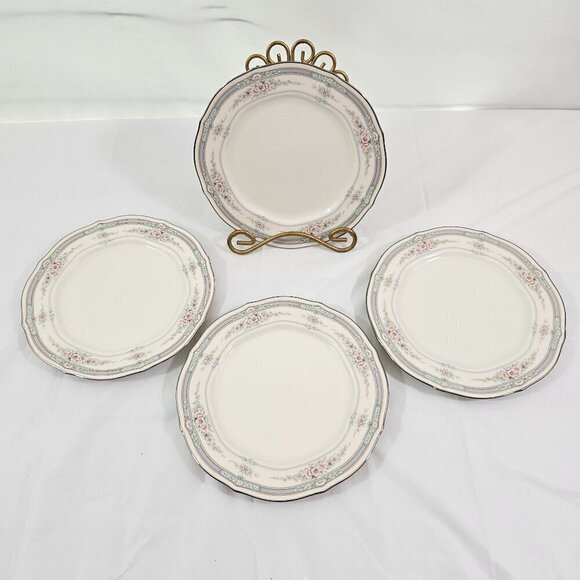 Noritake Rothschild Ivory China Platinum Band Bread & Butter Plates – Set of 4 - Picture 12 of 16